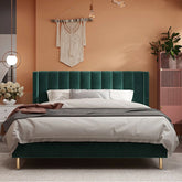 Vertically paneled headboard image with new bed design and cot design focus